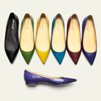 Classic Genuine Leather Pointed Toe Flats for Women
