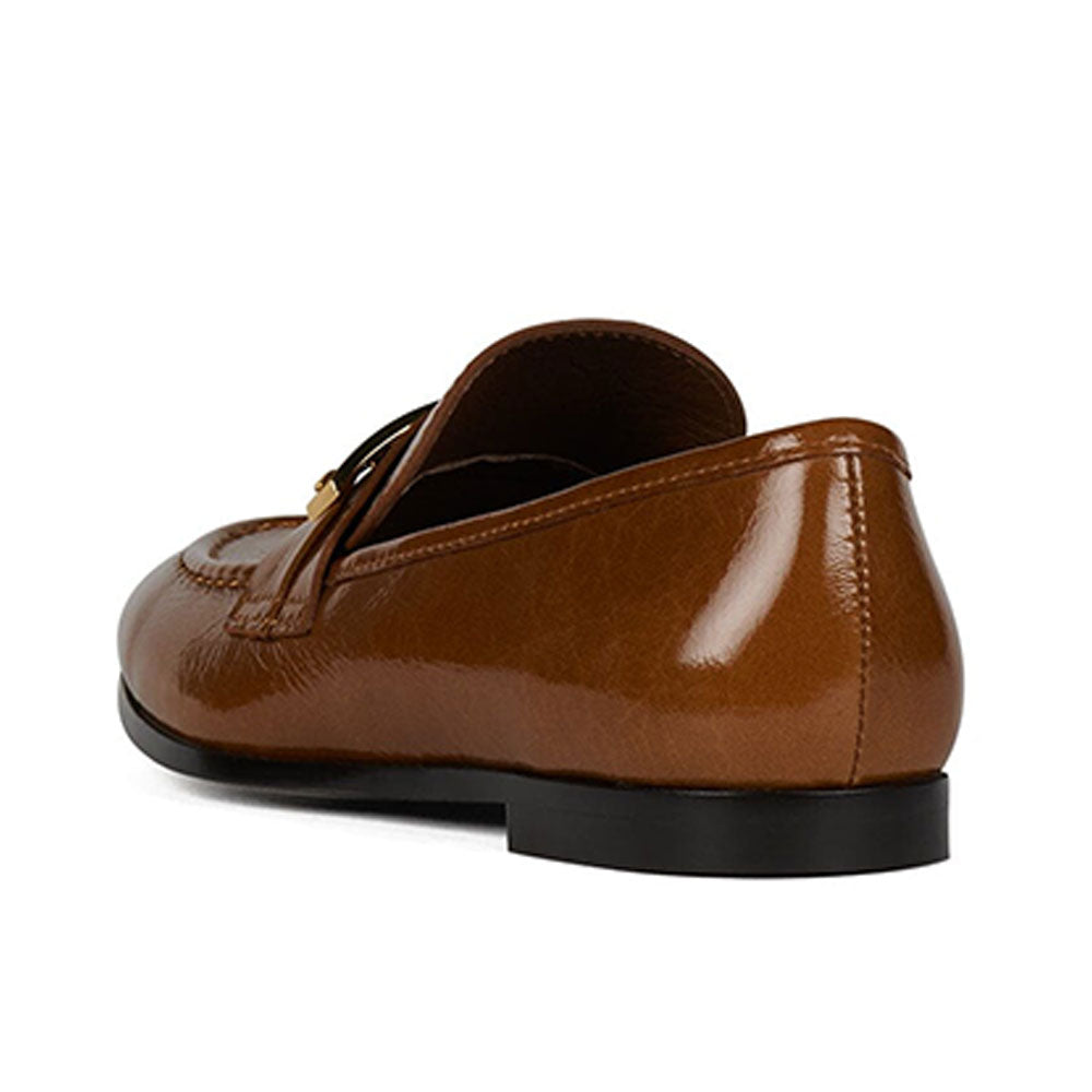 Vegan Leather Loafer Round Toe Women's Dress Flats in Tan