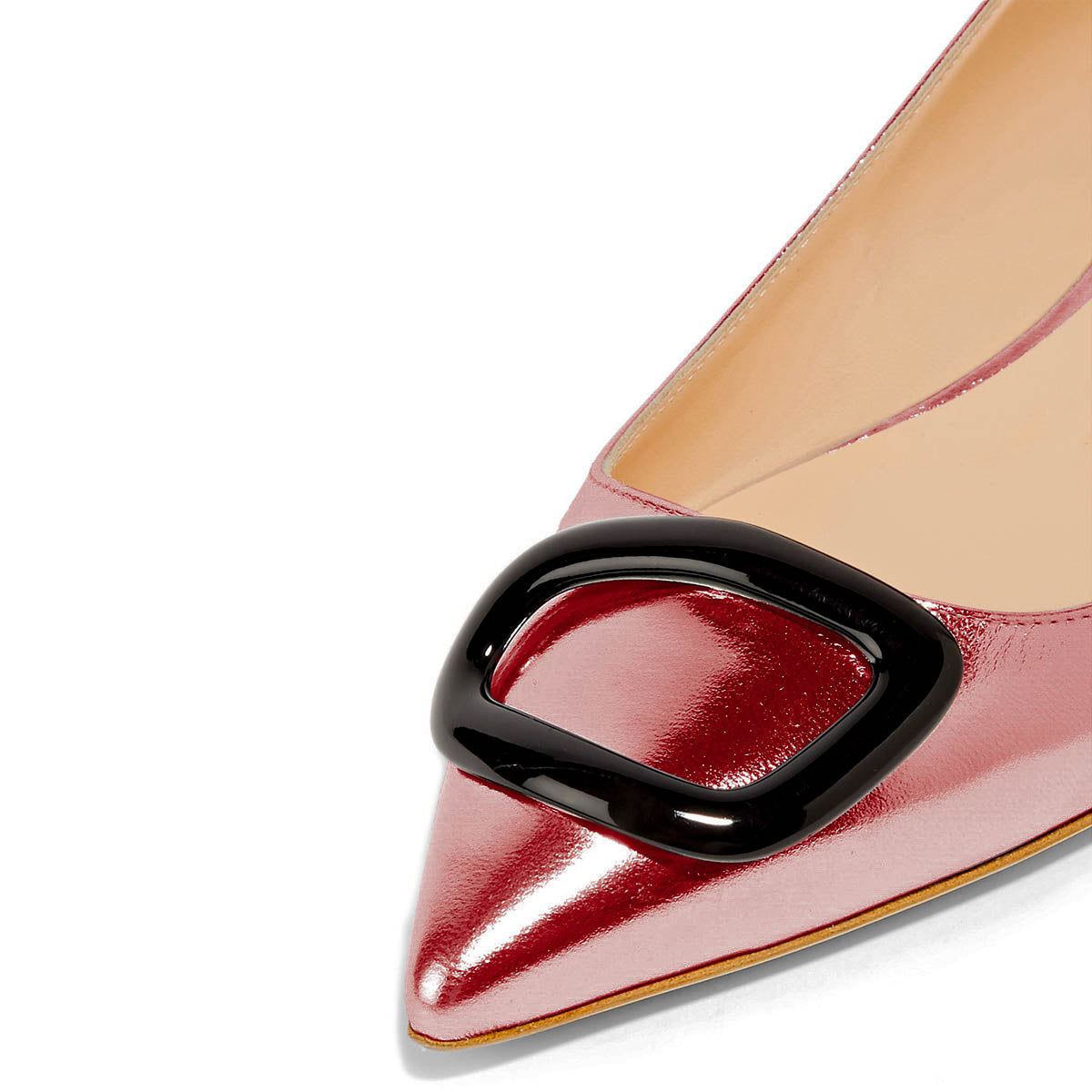 Metallic Pink Pointy Toe Flats Comfortable Casual Shoes