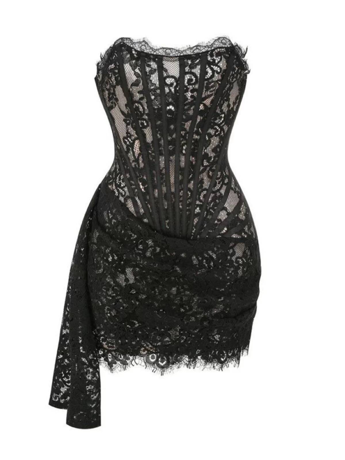 Sexy Burgundy Strapless Lace Sheath Short Cocktail Dress Hoco Dresses