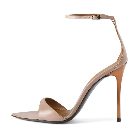 voyabags Nude Open Toe Ankle Strap Classic Women's Heel Sandals