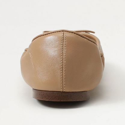 Women's Khaki Elastic Top Line Round Toe Comfort Flats with Bow