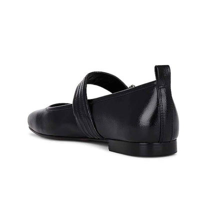 Black Vegan Leather Round Toe Slip-On Mary Jane Flats