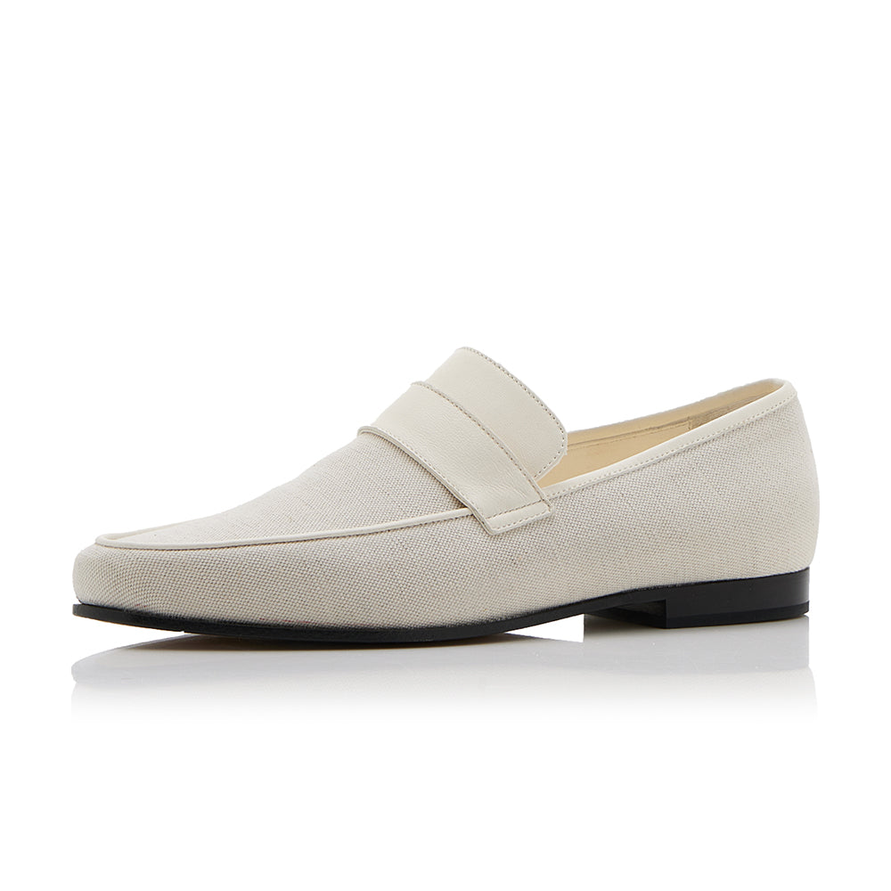 White Vegan Leather Square Toe Chunky Heel Loafers