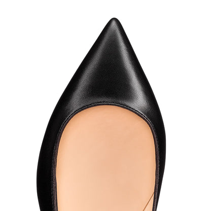 Classic Black Pointed Toe Comfortable Flats Shoes Women by FSJ