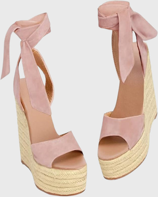 Badb Wedge Espadrillas In Pink