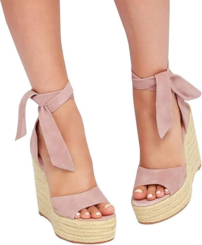 Badb Wedge Espadrillas In Pink