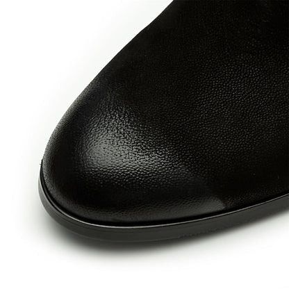 Black & Brown Leopard Print Ankle Boots Round Toe Studs Booties