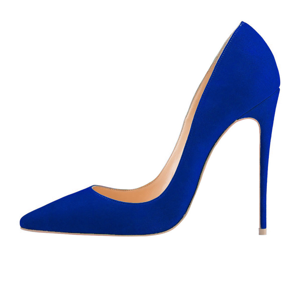 Women's Royal Blue Pointed Toe Office Stiletto Heel Pumps Shoes