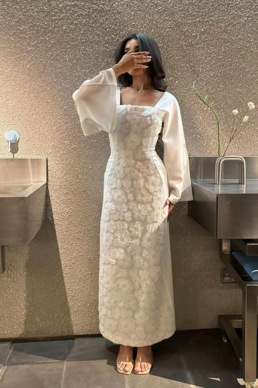 Classy Sheath Square Neck Long Prom Dresses Formal Summer Wedding Guest Dresses Wedding Guest Outfit cg26154