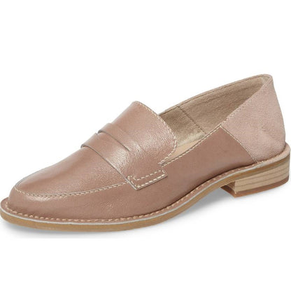 FSJ Patchwork Design Round Toe Flats Penny Loafers for Women