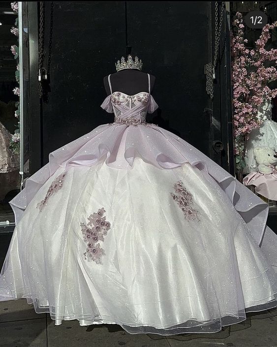 Elegant Shiny Embroidery Sweet 16 Quinceanera A-Line Floor-length Prom Dress Birthday Dress Evening Dress Ball Gown TP4422