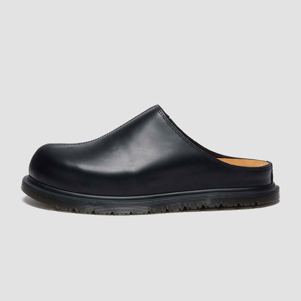 Women's Black Vegan Leather Round Toe Comfortable Flat Mules