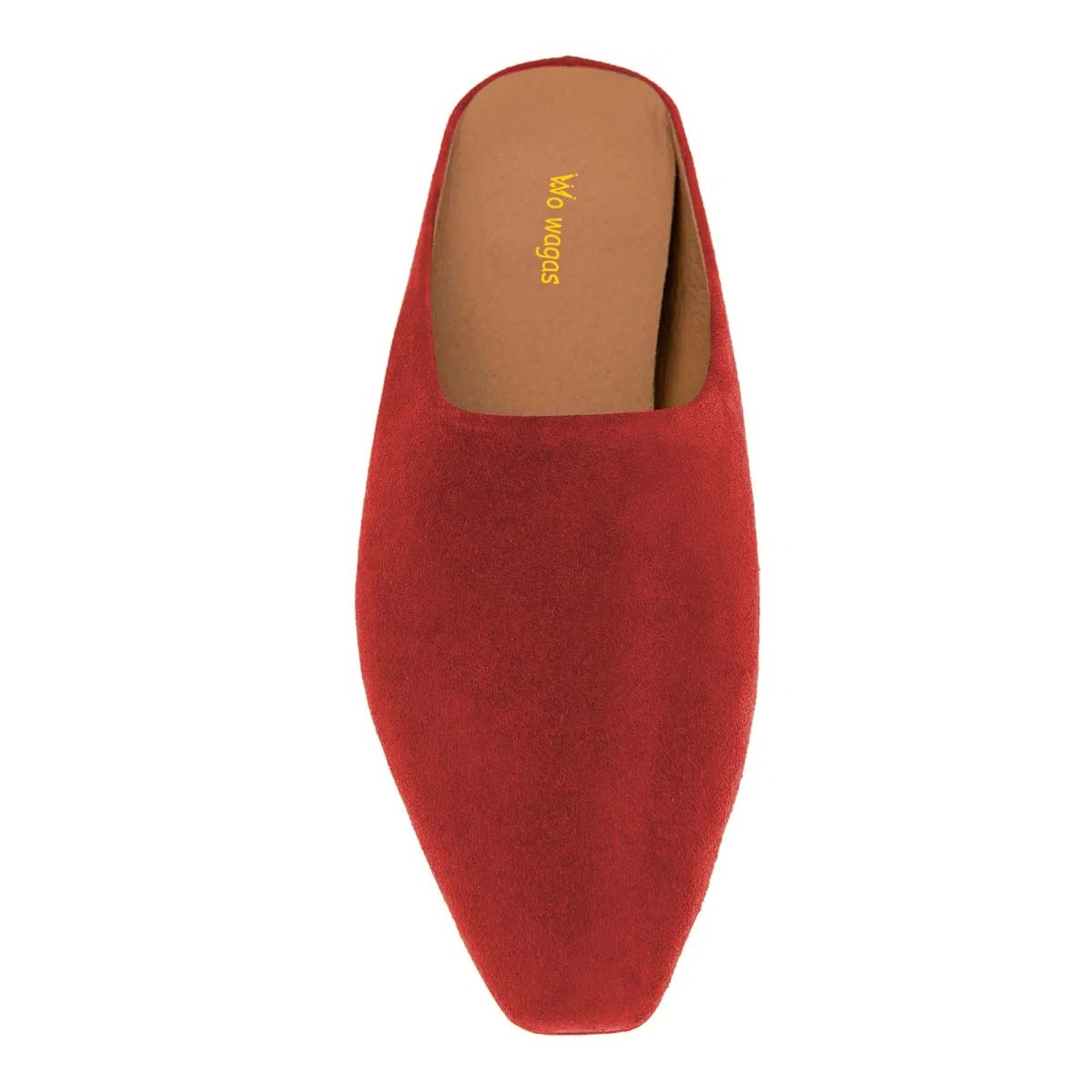 Women's Simple Red Vegan Suede Slip-On Square Toe Heeled Mules