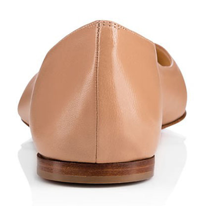 FSJ Women's Pointy Toe Flats in Nude US Size 3-15