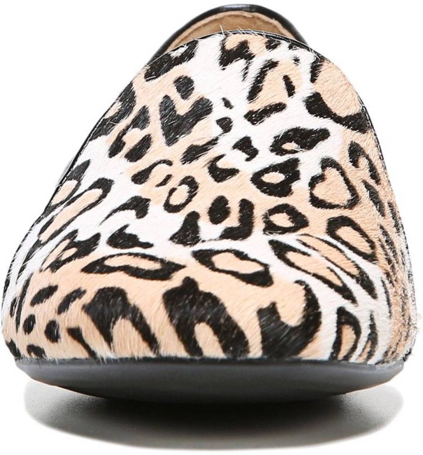 Khaki Horsehair Leopard Print Flats Loafers for Women