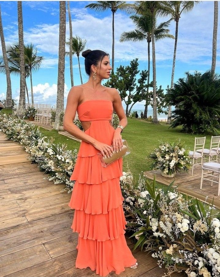 Modest Strapless Tiered Long Prom Dresses,Formal Dress Outfits