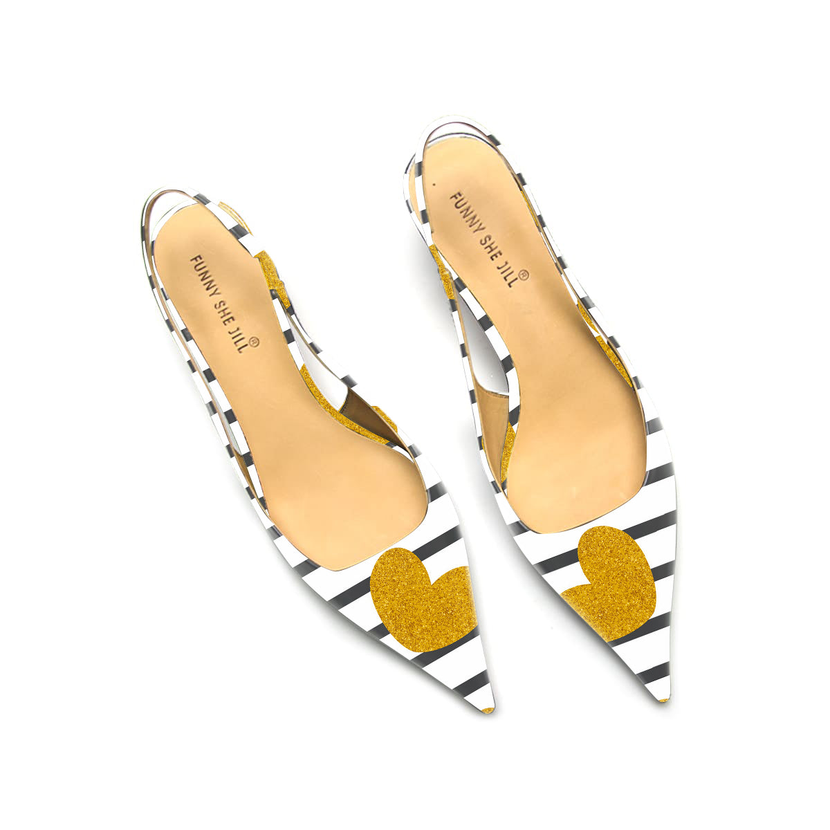 Women's Patent Leather Pointed Toe Kitten Heel Zebra Slingback Pumps