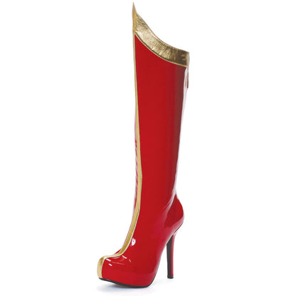 Wonder Women Patent Leather Platform Stiletto Heel Mid-Calf Boots