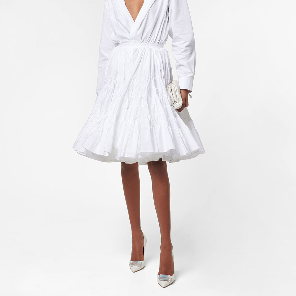 Women's White Pointy Toe Stiletto Heel Pumps with Faux Gem Decor