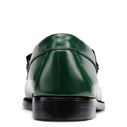 Green Round Toe Bow Detailed Slip-On Flats Women's Loafers