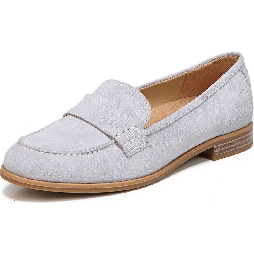 Light Grey Vegan Suede Strap Flats Women's Loafers