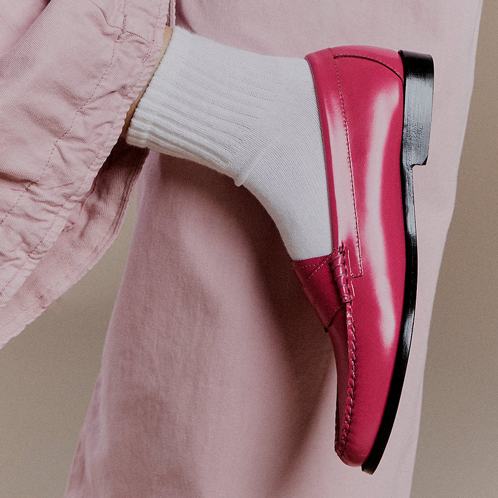 Hot Pink Round Toe Strap Decorated Fashion Flat Women's Loafers