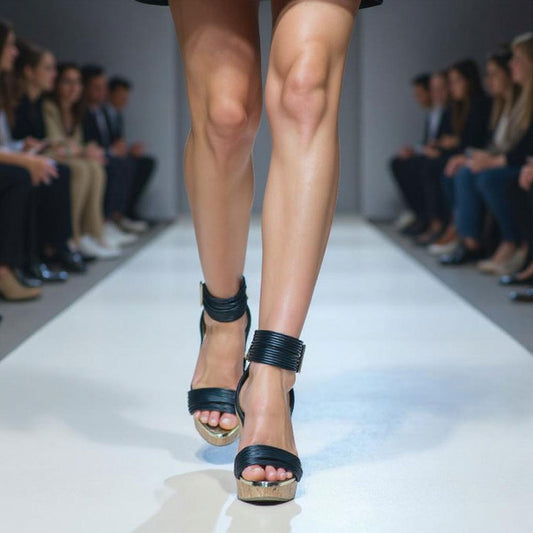 Black Wedge Heel Open Toe Ankle Strap Platform Sandals