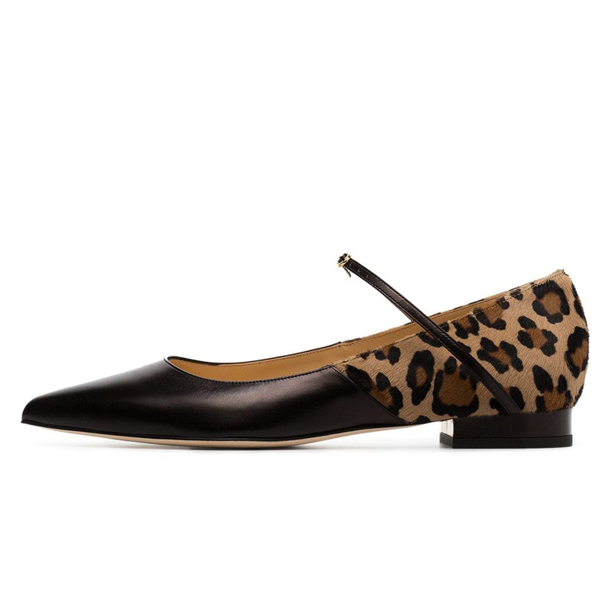 Black Leopard Print Flats Mary Jane Shoes
