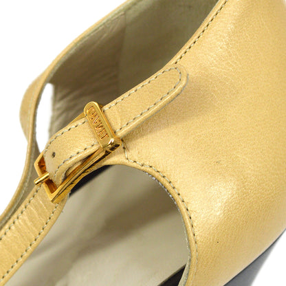 Yellow & Black Round Toe 3'' Block Heel Ankle Strap Pumps