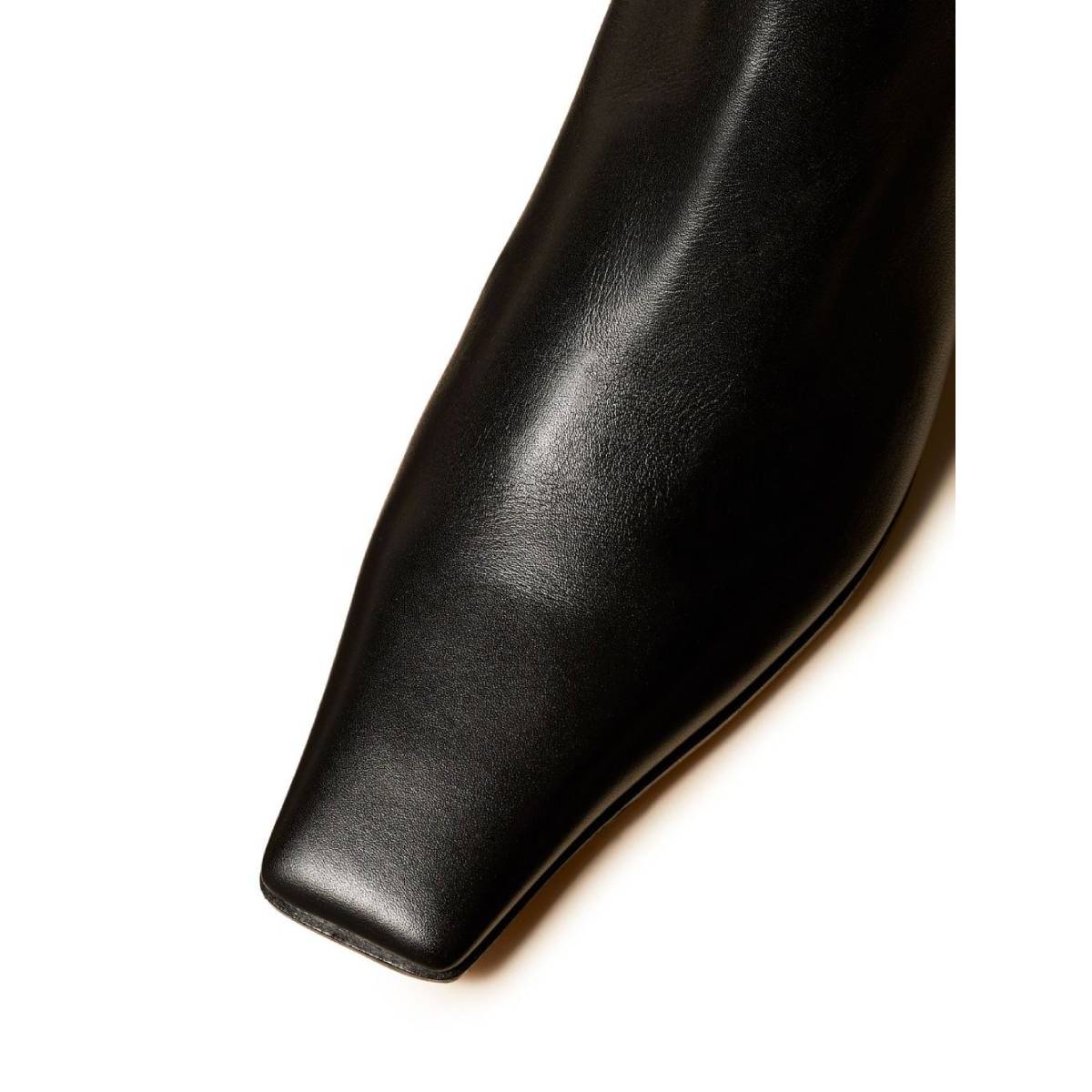 Black Square Toe Low Heel Pull-On Zipper Over the Knee High Boots