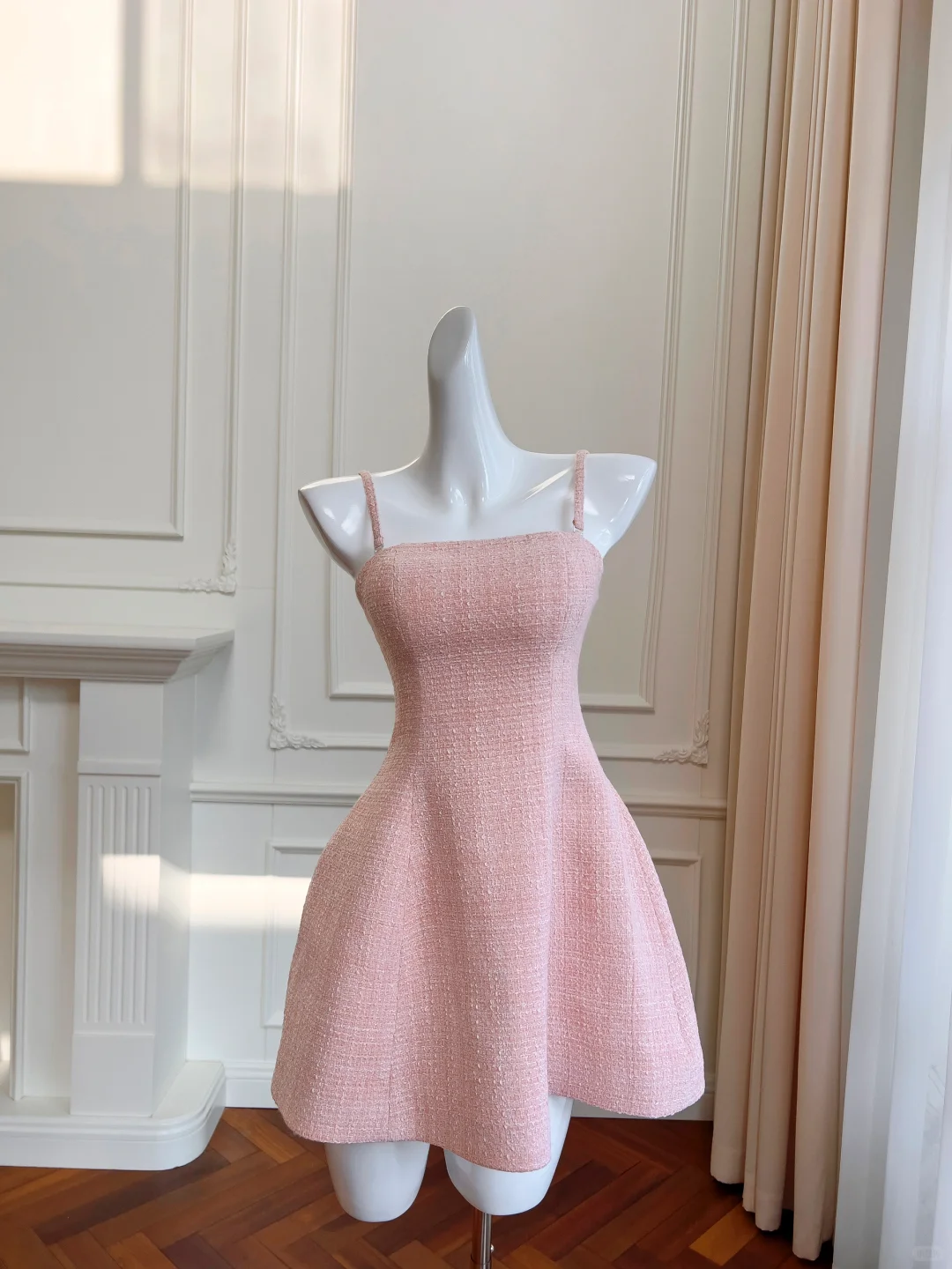 New Simple Pink Spaghetti Strap A-line Short Homecoming Dresses TP3918