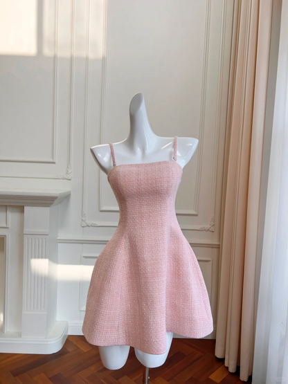 New Simple Pink Spaghetti Strap A-line Short Homecoming Dresses TP3918