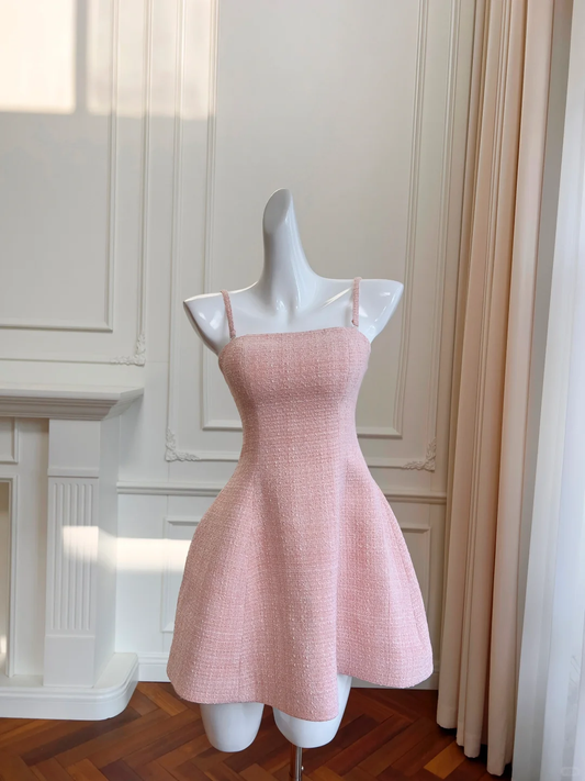 New Simple Pink Spaghetti Strap A-line Short Homecoming Dresses TP3918