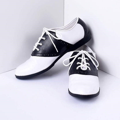 Black and White Women's Oxfords Lace-Up Flats Vintage Shoes