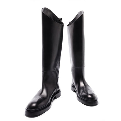 Round Toe Patent Platform Block Heels Fashion Knee High Boots