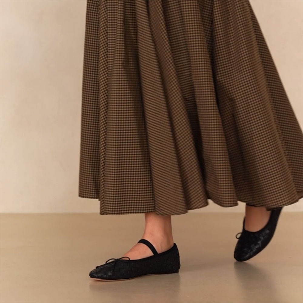 Black Vegan Leather Round Toe Mary Jane Ballet Flats