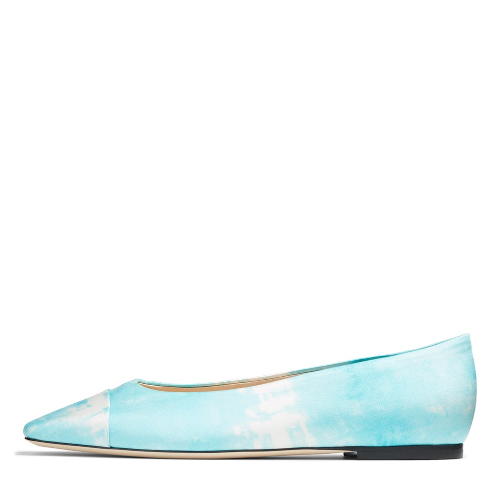 Light Blue Square Toe Comfortable Flats