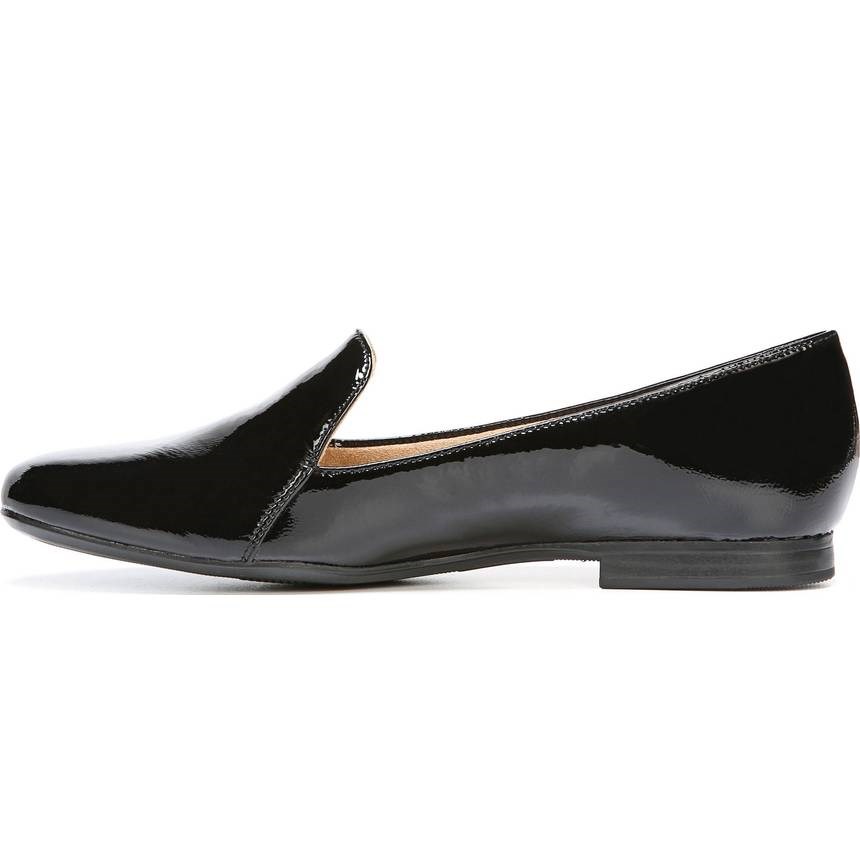 Black Classic Patent Leather Round Toe Flats Loafer Shoes for Women