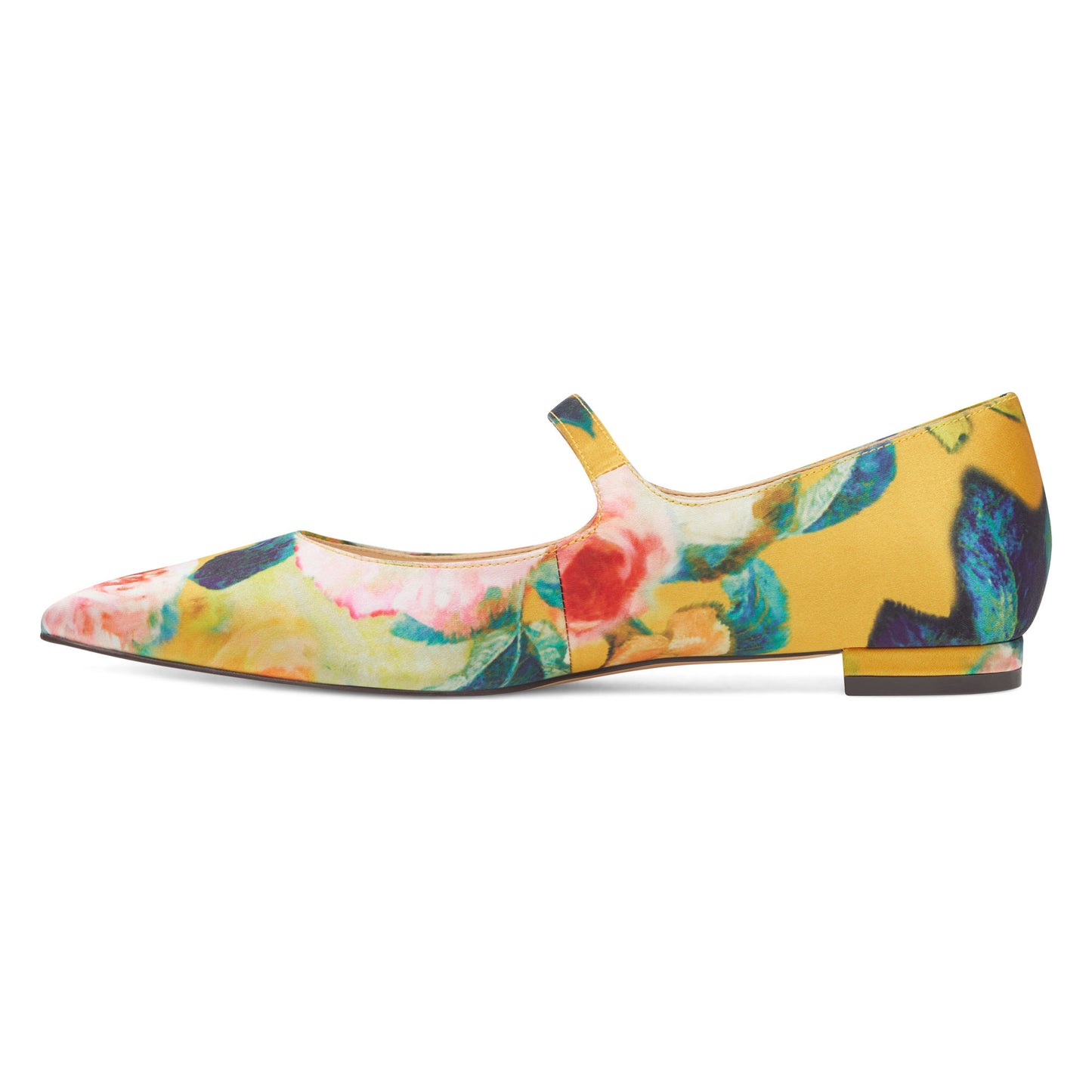 Women's Multicolor Floral Print Mary Jane Shoes Pointed Toe Flats