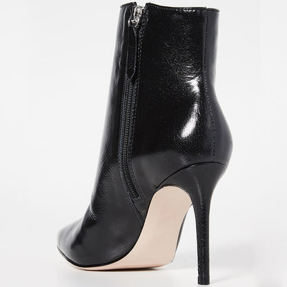 Black Fashion Transparent Stiletto Heel Ankle Boots