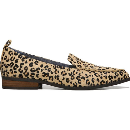 Brown Horse Hair Leopard Print Women's Loafers Comfortable Flats
