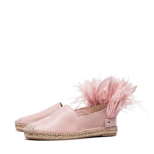 Pink Feather Comfortable Flats