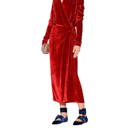 Velvet Ankle Strap Buckled Pointed Toe Mary Jane Flats in Blue