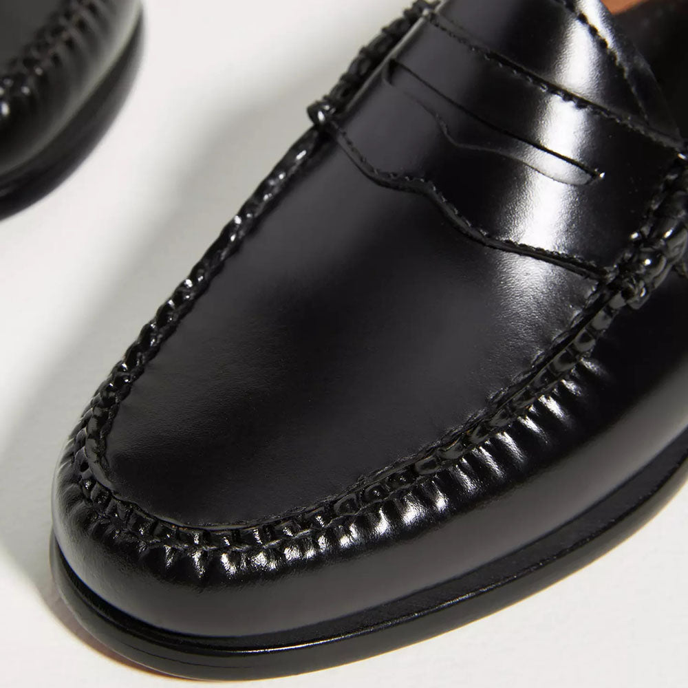 Black Vegan Leather Round Toe Flat Slip-On Formal Loafers