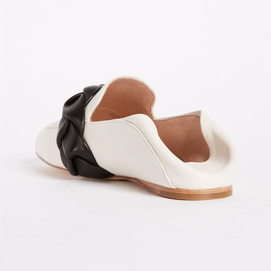 White Loafers for Women Round Toe Braided Strap Comfortable Flats