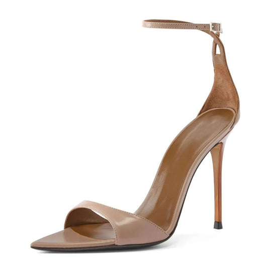 voyabags Nude Open Toe Ankle Strap Classic Women's Heel Sandals