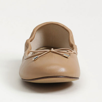 Women's Khaki Elastic Top Line Round Toe Comfort Flats with Bow