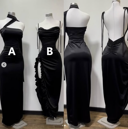 Sexy Black Sheath Prom Dresses Gala Dress Woman for Party