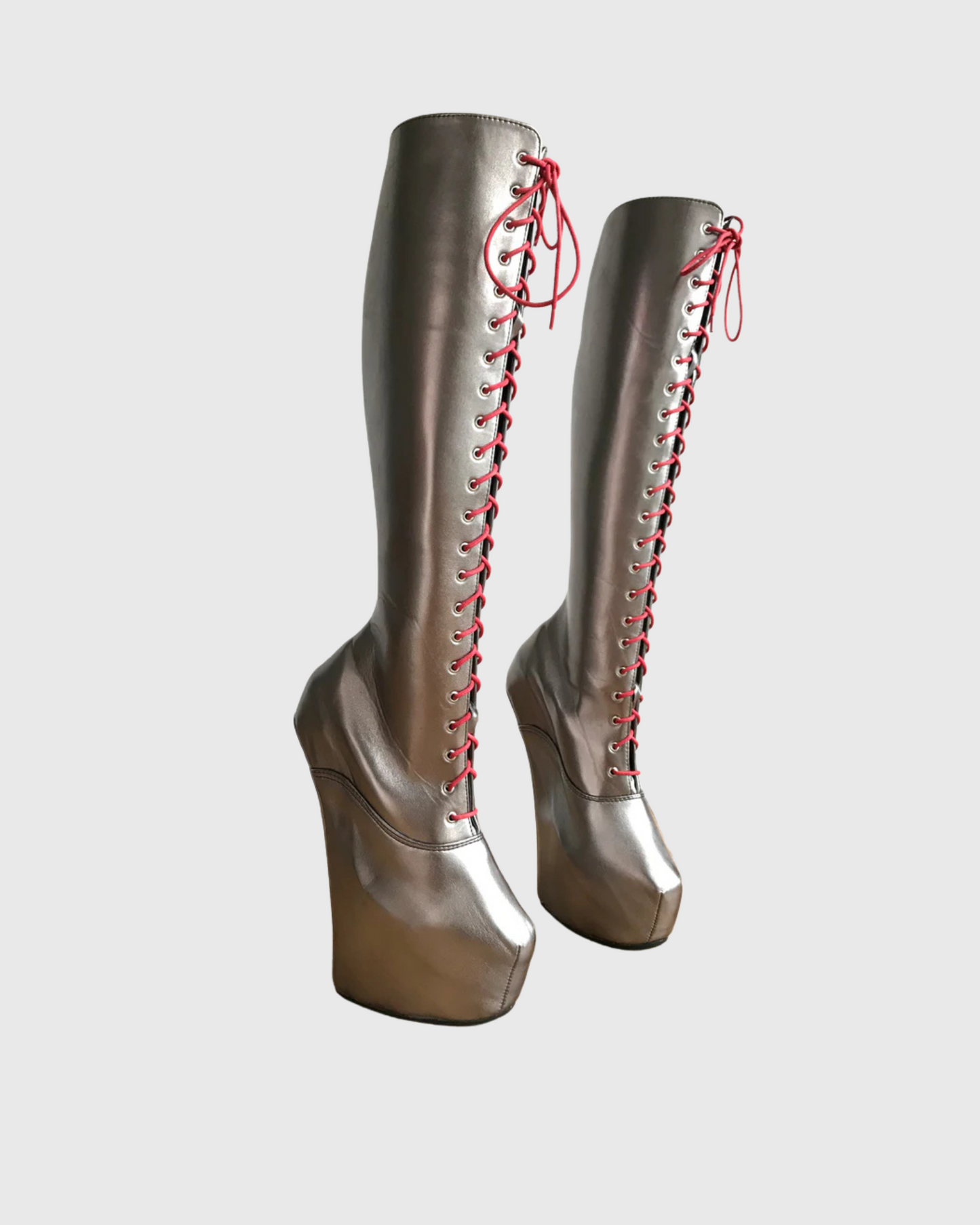 Aaid Lace Up Knee Hight Boots In Brown